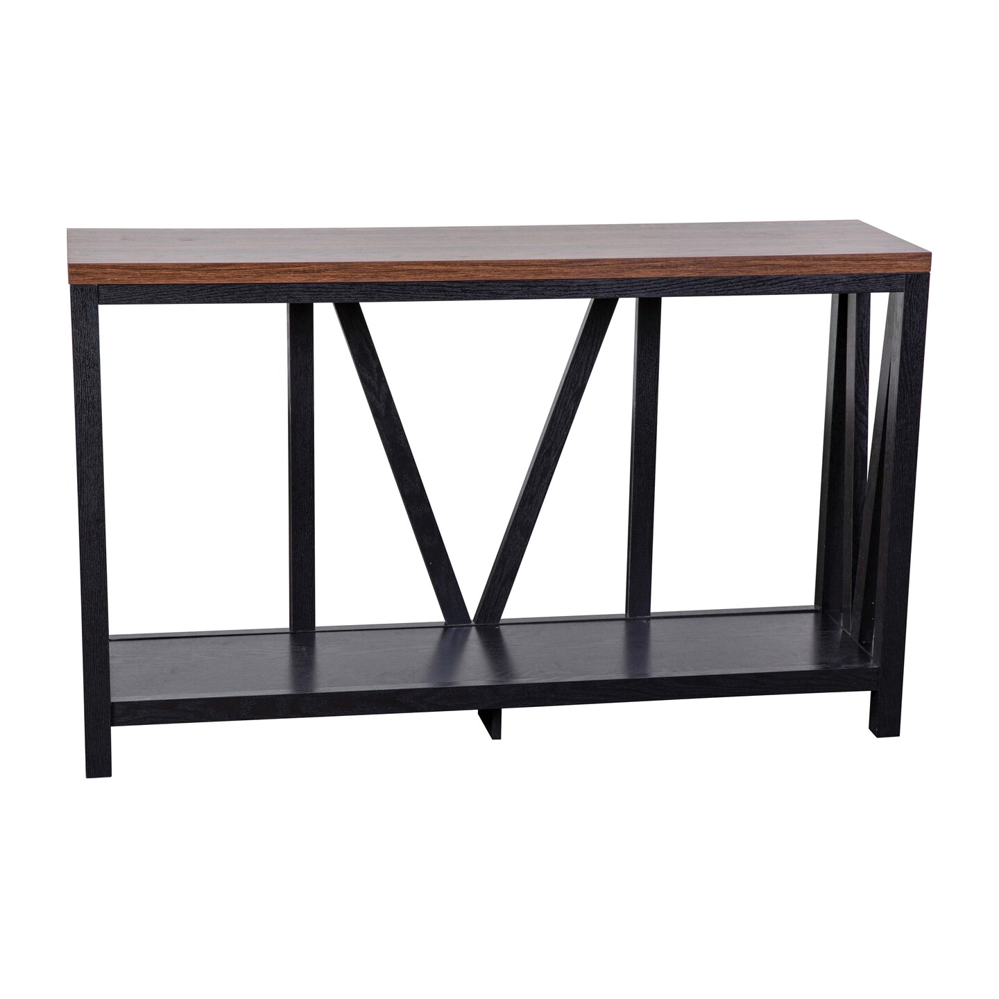 Merrick Lane Erikson Modern Farmhouse Engineered Wood Sofa Table with Wood Bracing and Lower Shelf