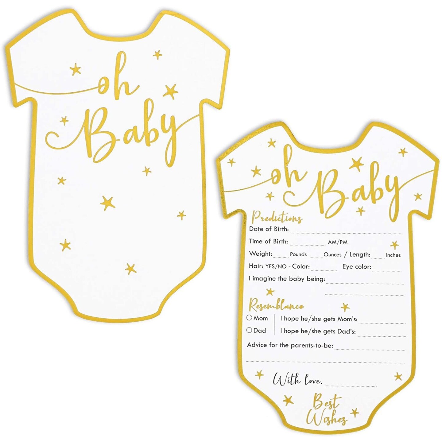 Baby Shower Predictions and Advice Cards, 50 Pack, Gold Foil, 5 x 7 in |  Michaels