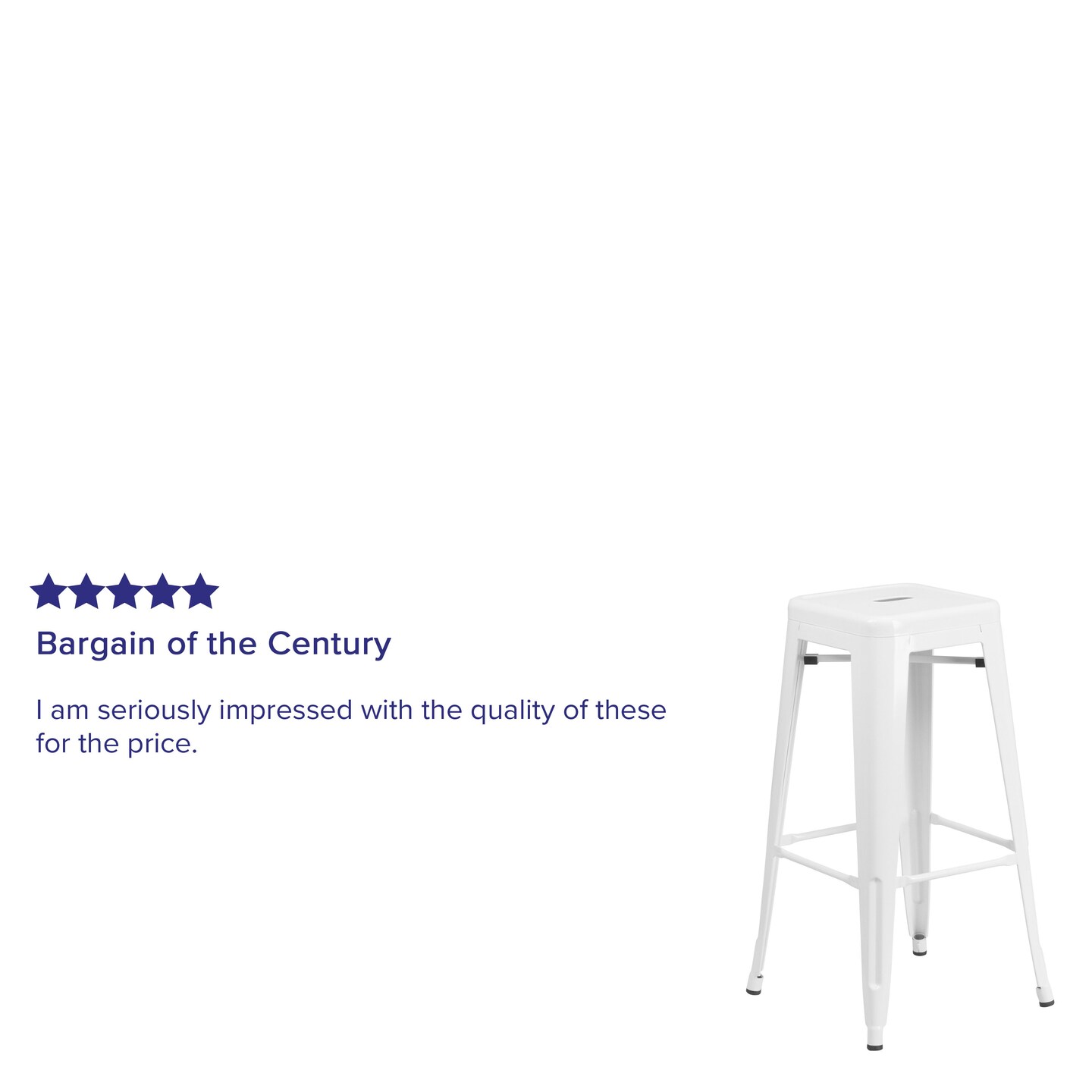Merrick Lane Newark Series Backless Metal Stool with Square Seat for Indoor-Outdoor Use