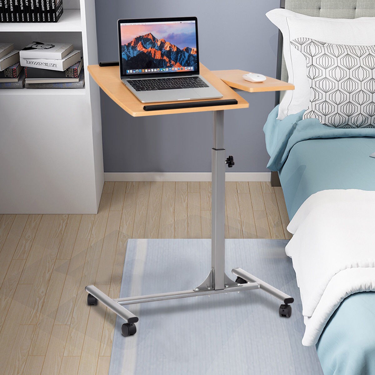 Costway 1PC Adjustable Laptop Notebook Desk Table Stand Holder Swivel Home Office Wheel