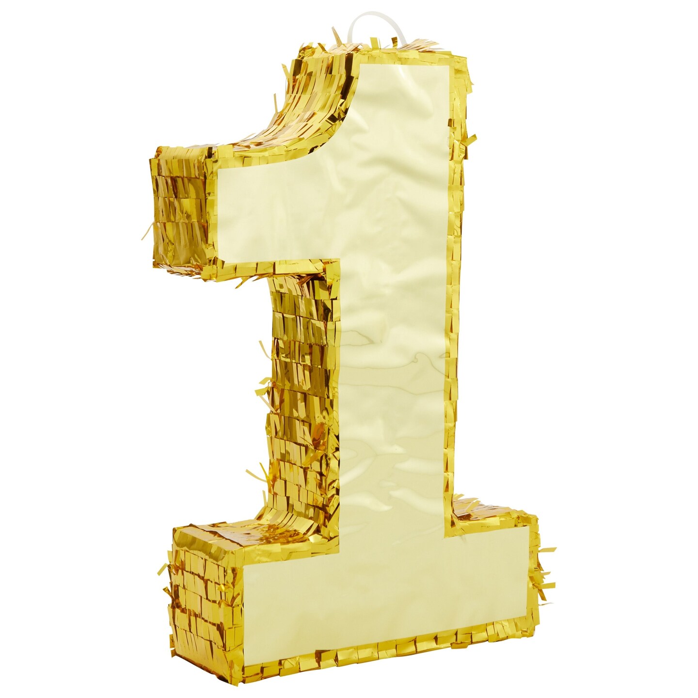 Gold Foil Number 1 Pinata for 1st Birthday Party Decorations, Centerpieces, Anniversary Celebrations (Small, 16 x 3 x 10 In)