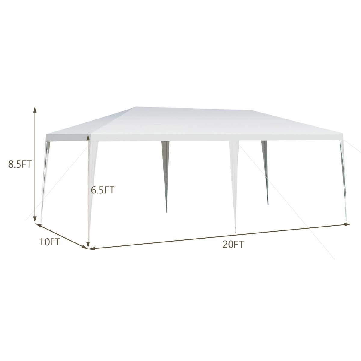 Costway 10'x20' Outdoor Party Wedding Tent Heavy Duty Canopy Pavilion