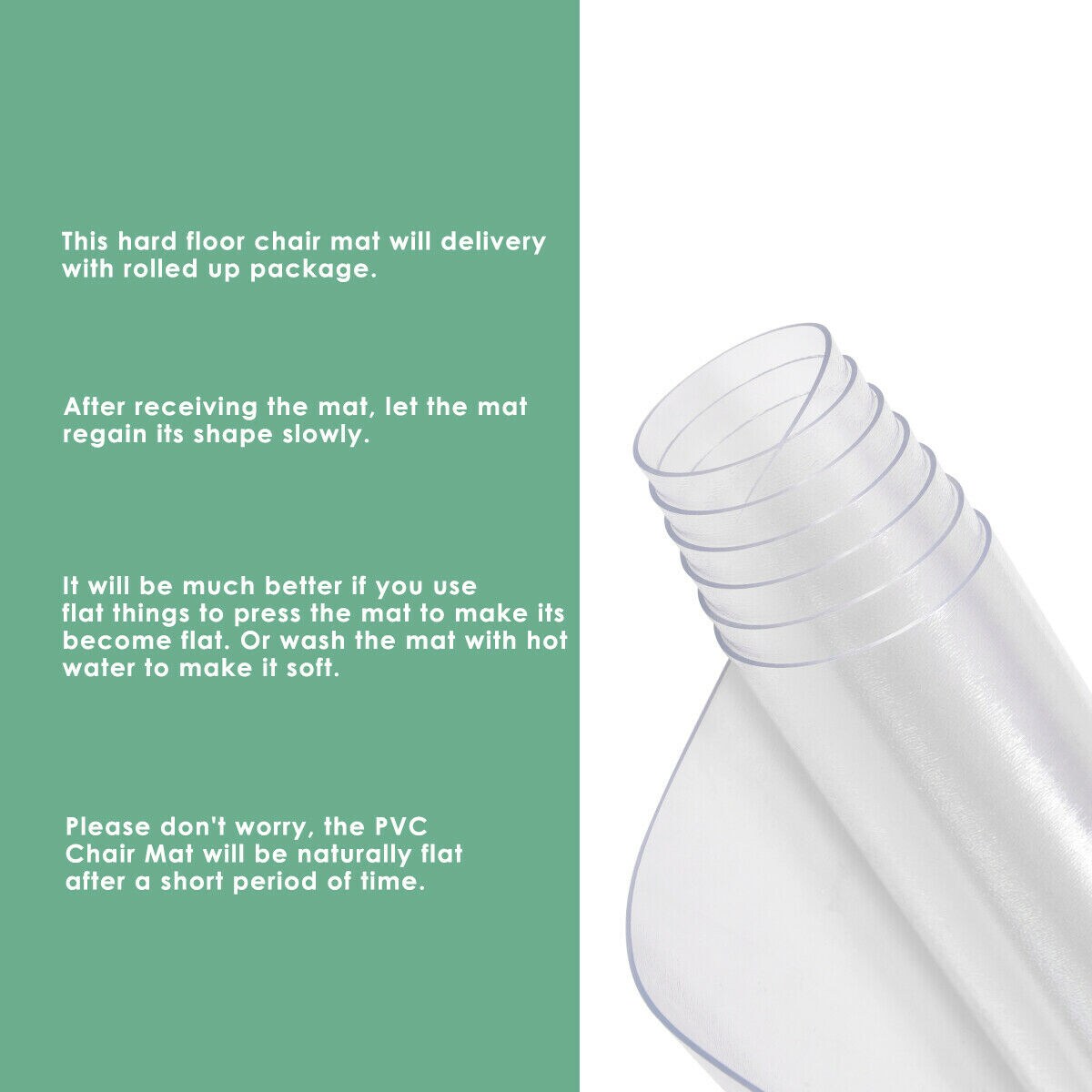 Costway 47'' x 59'' PVC Chair Floor Mat Home Office Protector For Hard Wood Floors