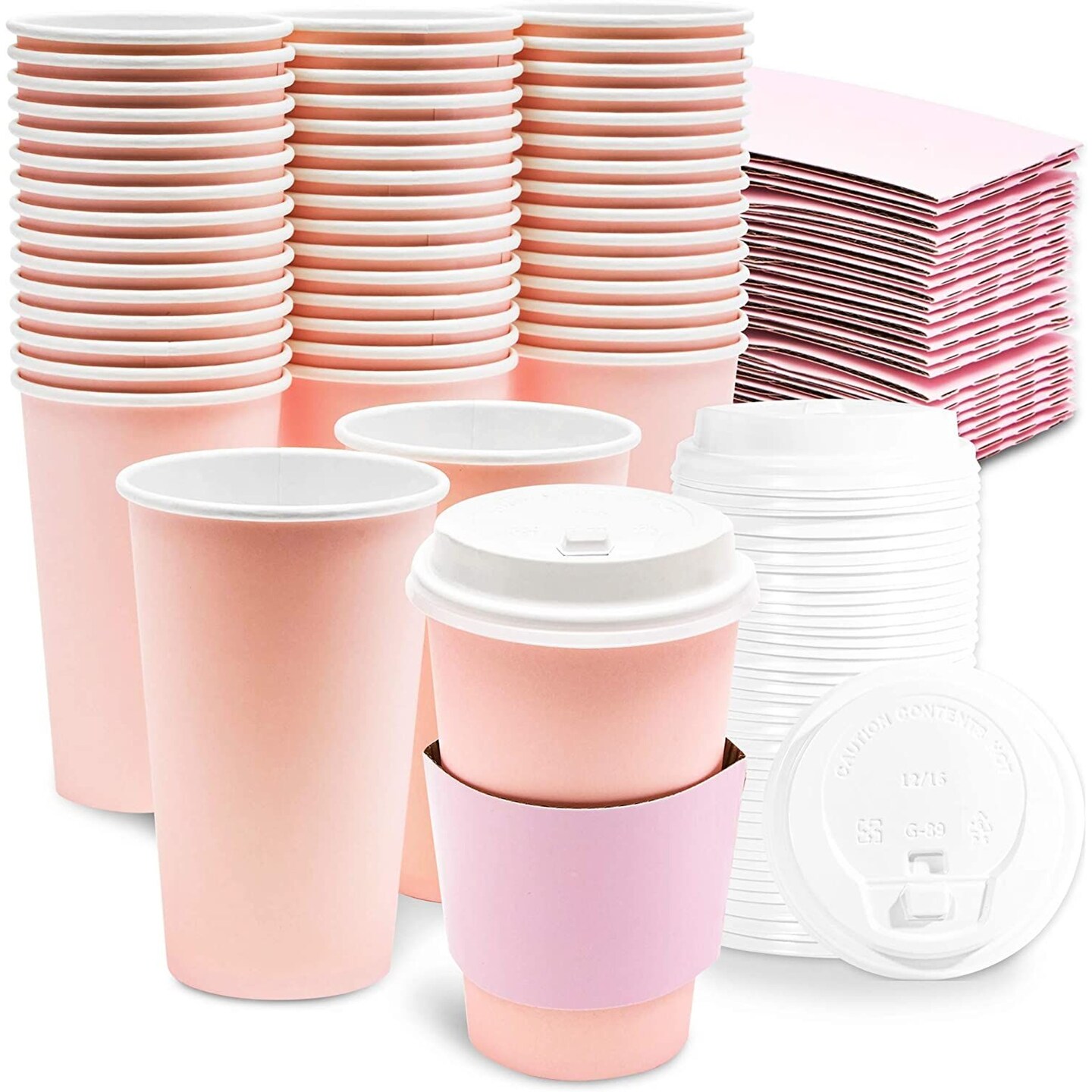 Restpresso Hot Pink Plastic Coffee Cup Lid - Fits 8, 12, 16 and 20 oz - 500 Count Box