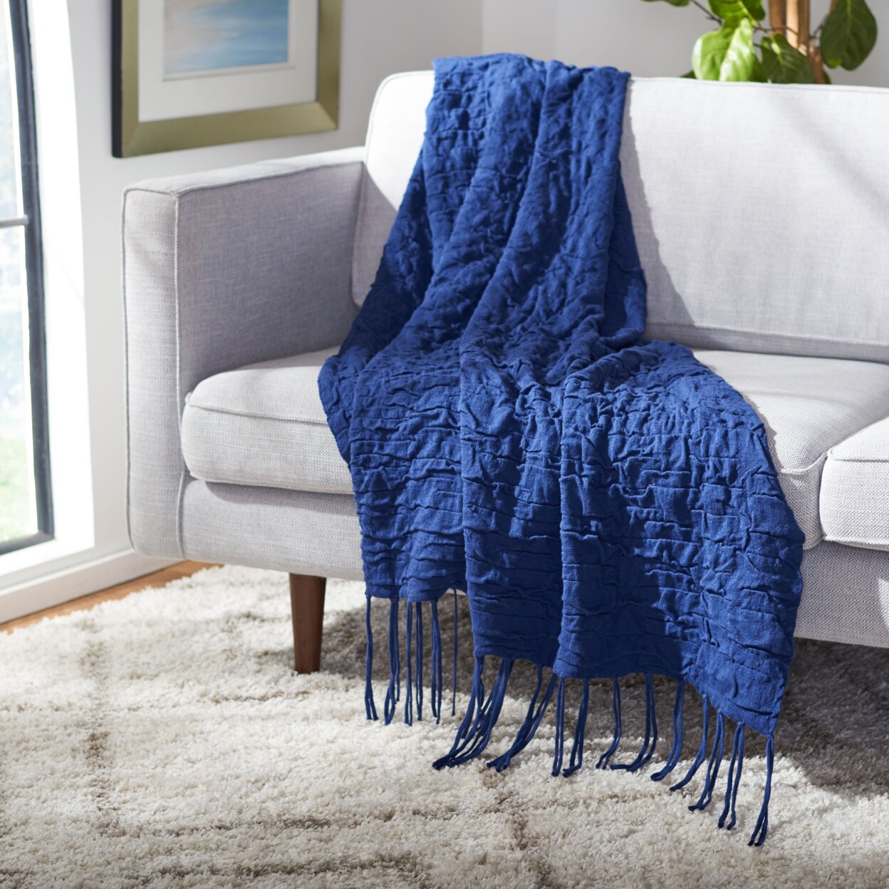 Safavieh Delena Throw Blanket Indigo
