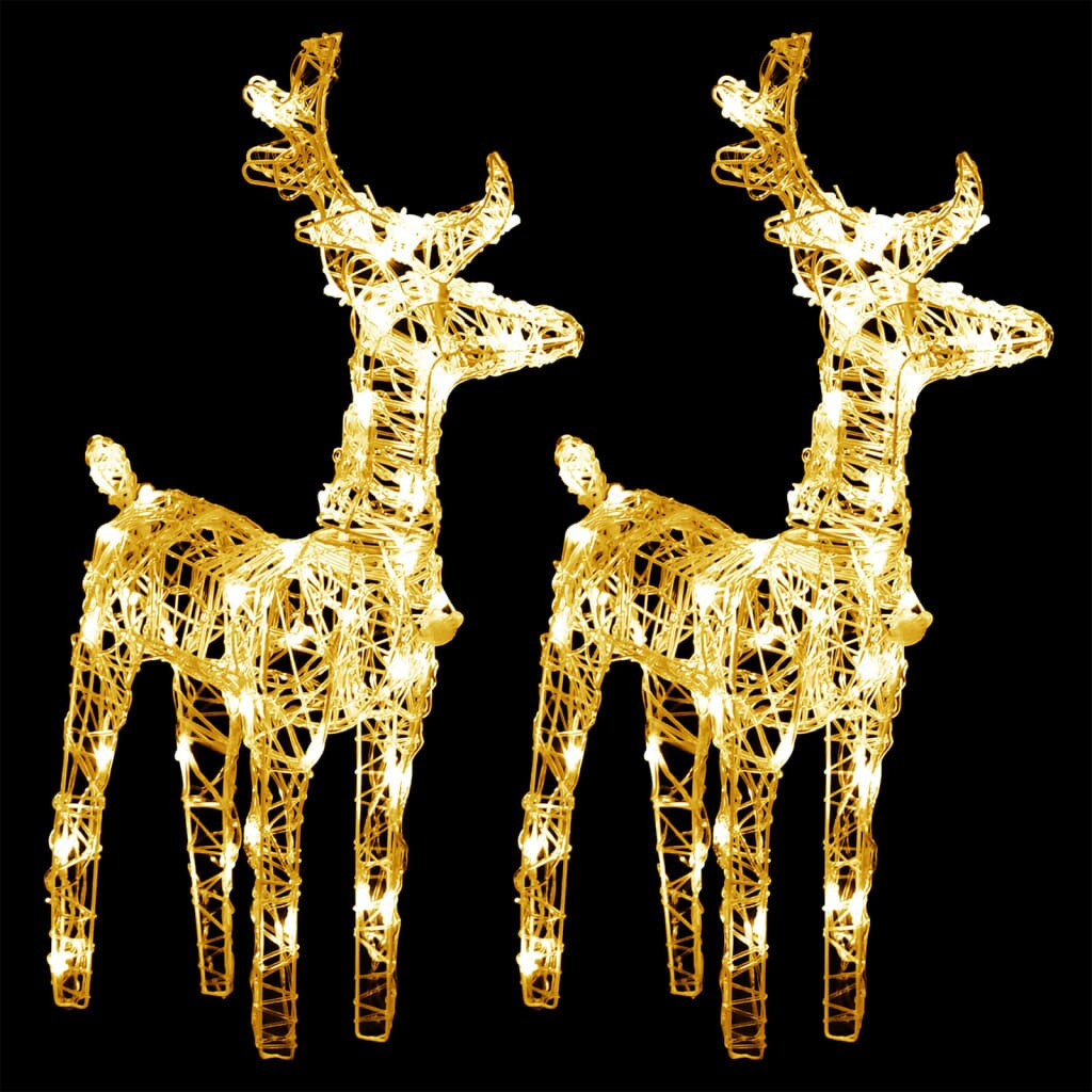 2 pcs Christmas Reindeers with 80 LEDs Acrylic