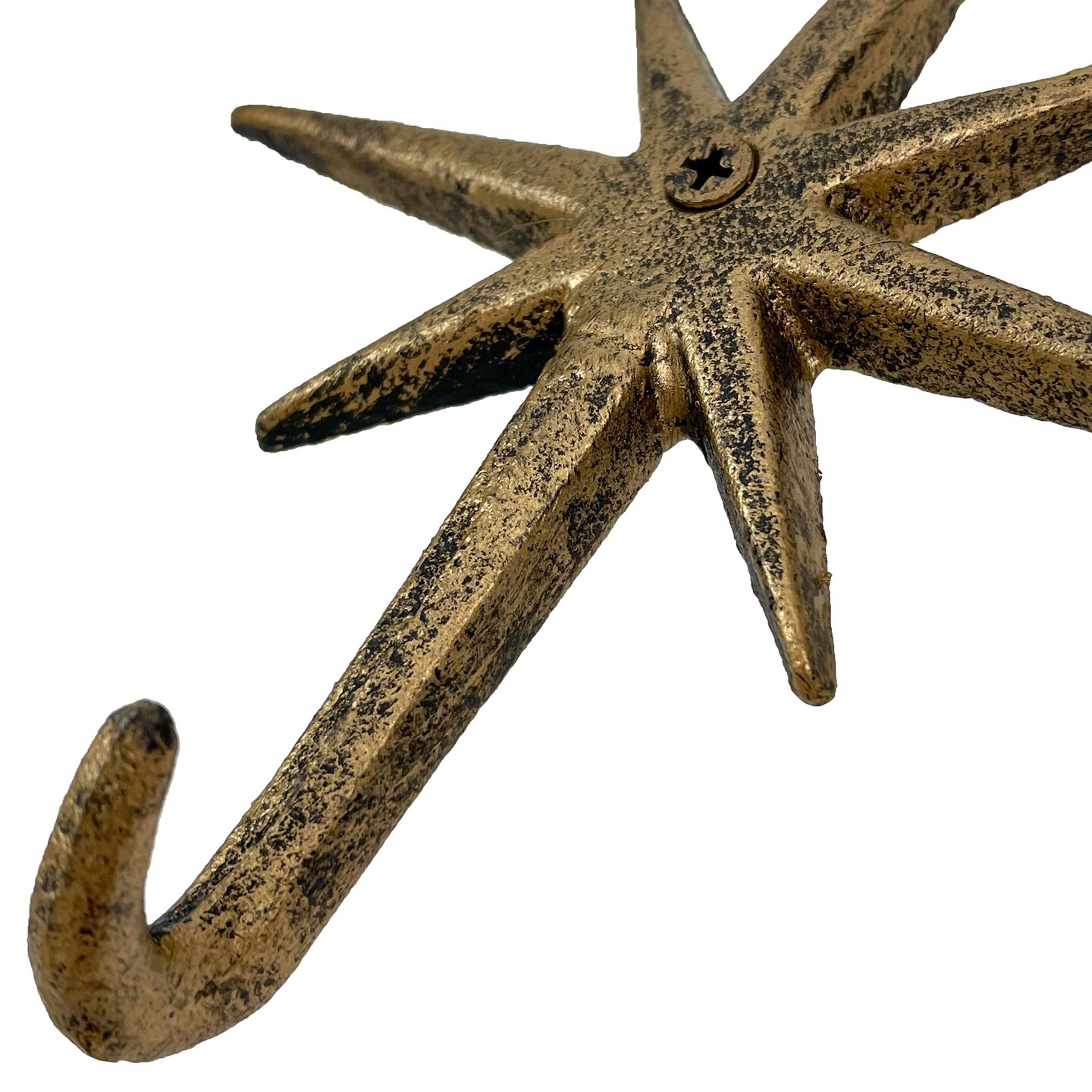 Set of 3 Cast Iron Atomic Starburst Wall Hooks