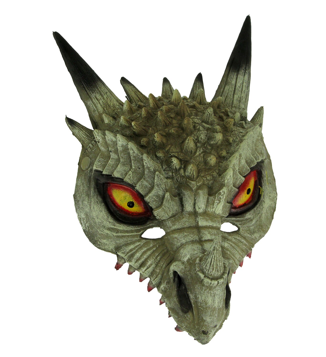 Dark White Horned Dinosaur Adult Halloween Mask Costume Accessory