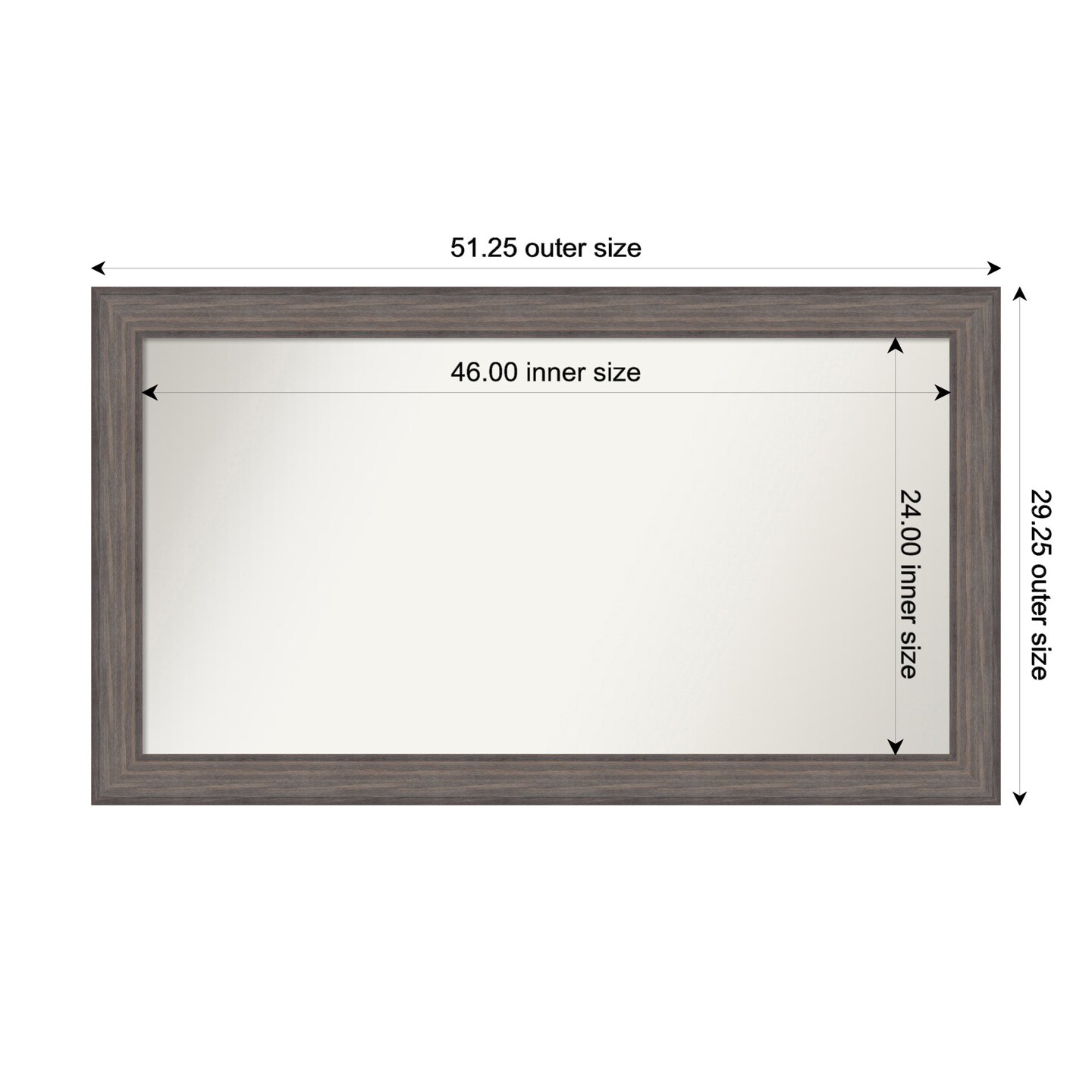 Country Barnwood Non-Beveled Custom Framed Bathroom Vanity Wall Mirror