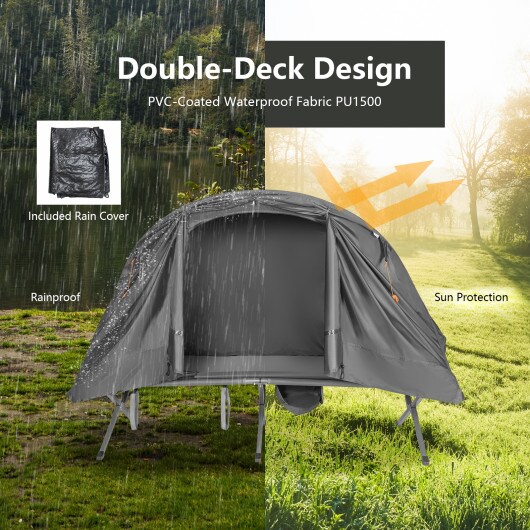 Cot Elevated Compact Tent Set with External Cover