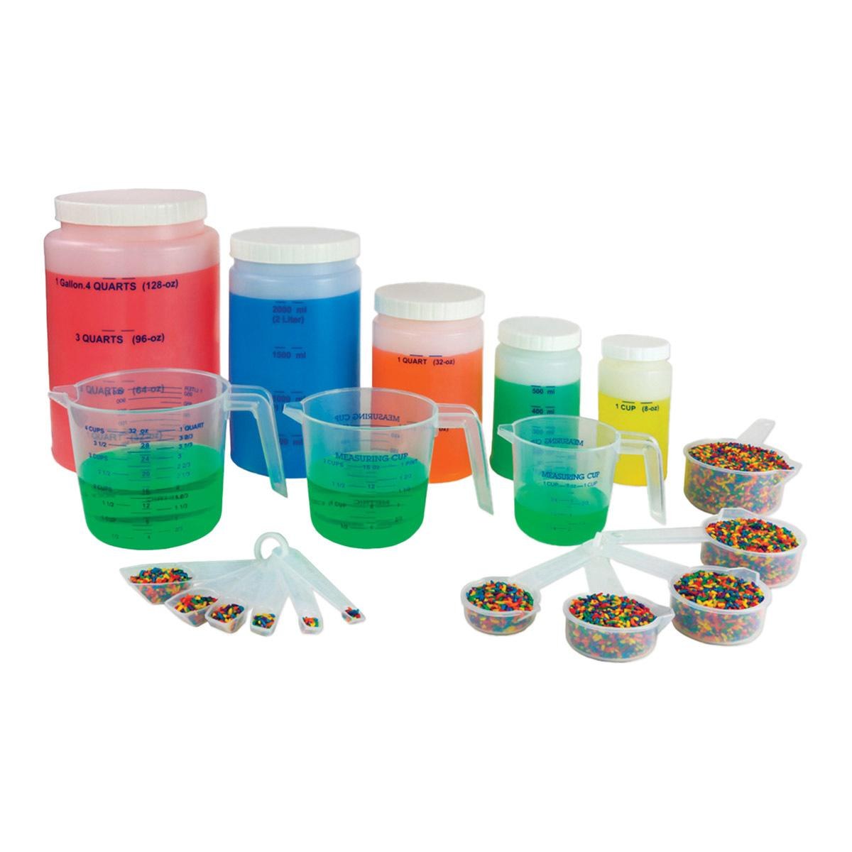 SI Manufacturing Classroom Measurement Bottles, Jars and Cups, and Teacher Guide