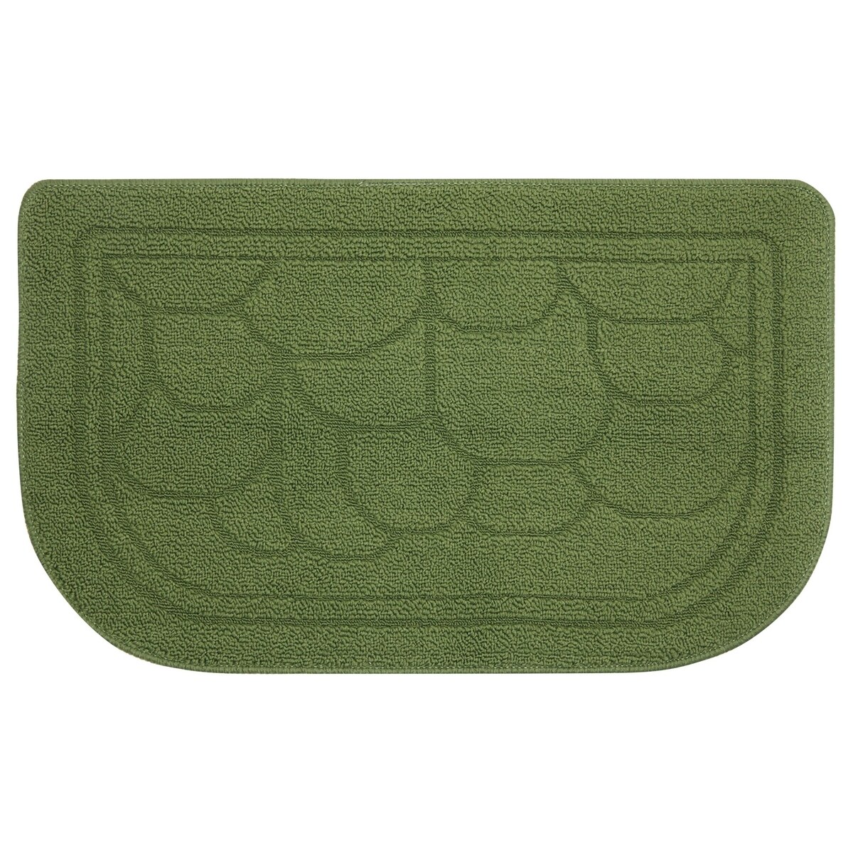 Half Circle Door Mat for Indoors and Outdoors (Green, 30 x 18 Inches)