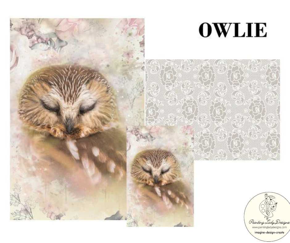 Owlie the Owl - Decoupage &#x26; Mixed Media Art Paper (small)