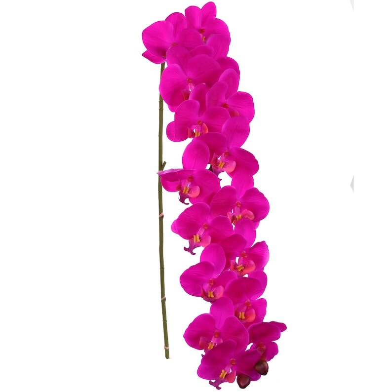 Lifelike 49 Inch Fuschia Artificial Phalaenopsis Orchid Elegant And Realistic Floral Decor 