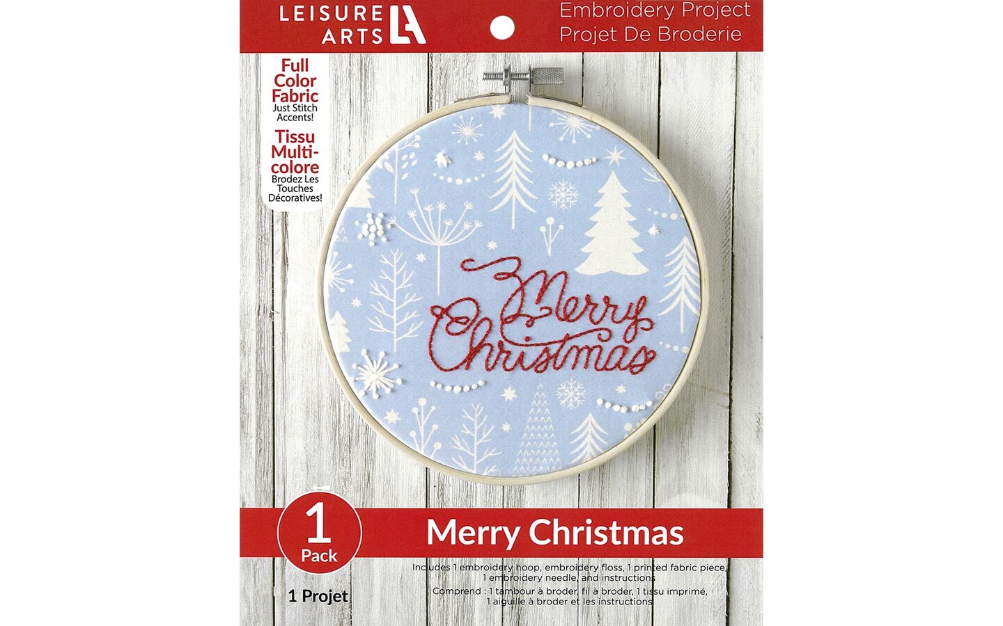 Photo embroidery kit for beginners - Christmas colors
