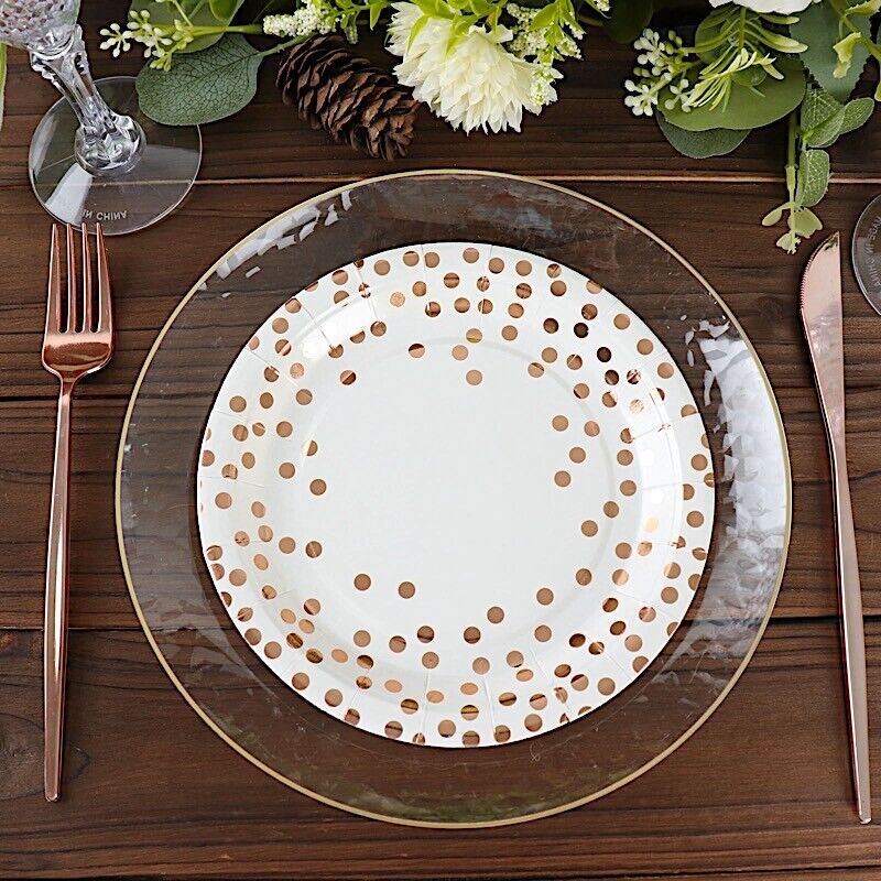 25 White 7&#x22; Round Disposable PAPER PLATES