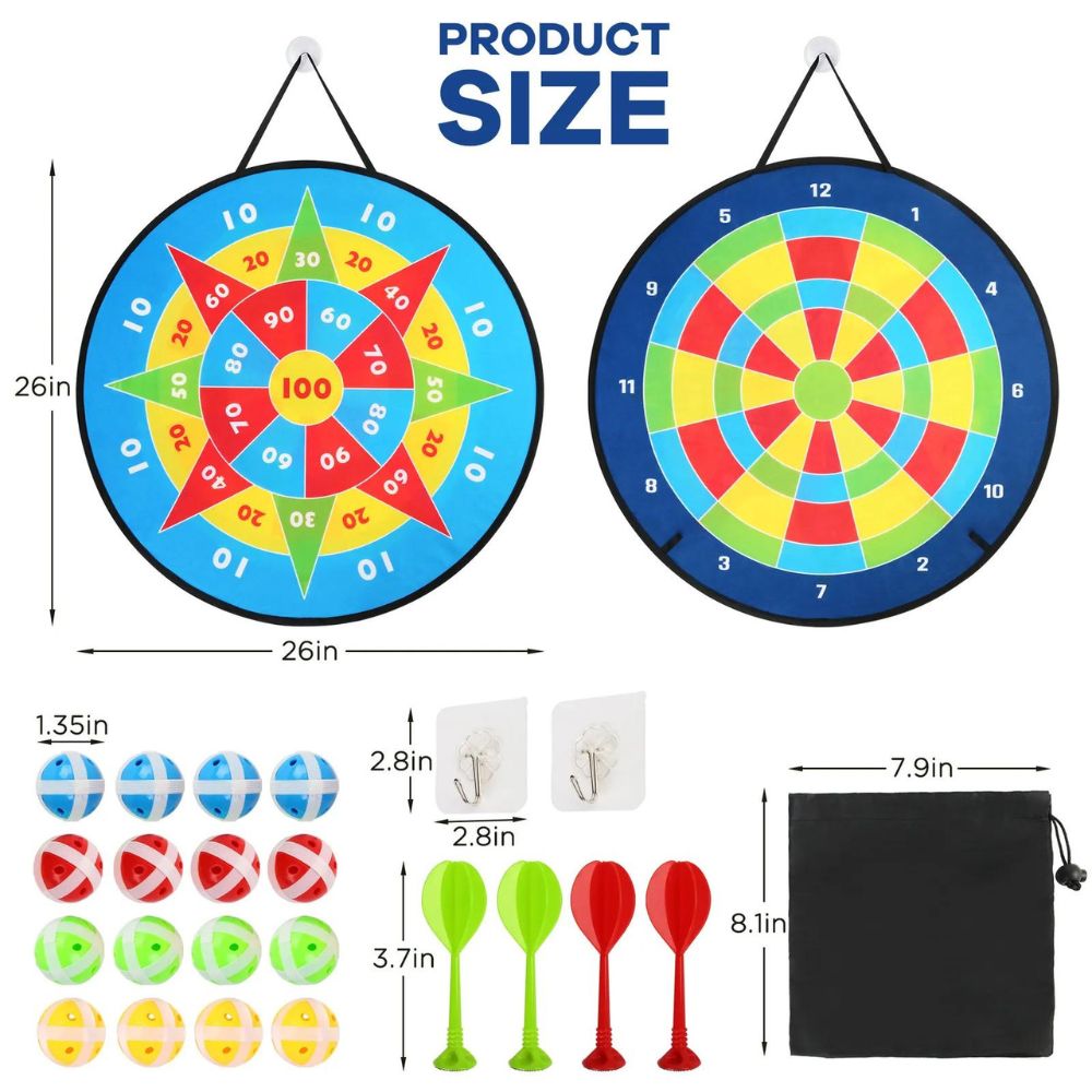 29&#x22; Dart Board Game for Kids Perfect Gift with 16 Sticky Balls