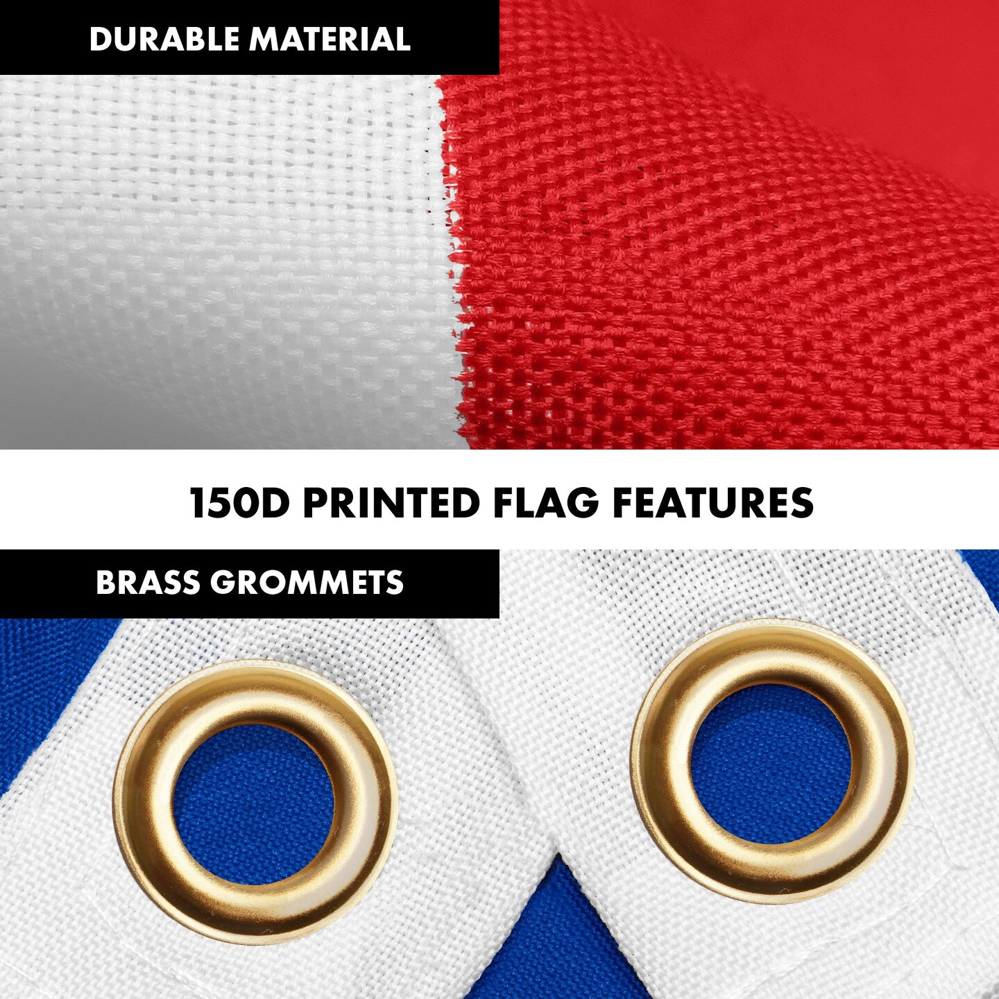 G128 Combo Pack: 6 Ft Tangle Free Aluminum Spinning Flagpole (Black) &#x26; Cape Verde Cape Verdean | 3x5 Ft | LiteWeave Pro Series Printed 150D Polyester | Pole with Flag Included