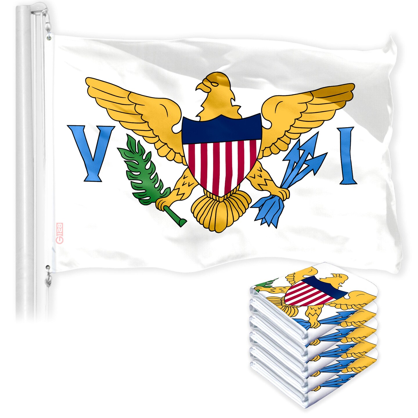 U.S. Virgin Islands Flag 3x5 Ft 5-Pack 150D Printed Polyester By G128