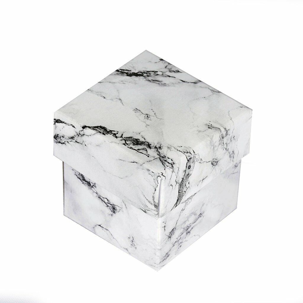 50 2&#x22;x2&#x22;x2&#x22; Black and White Marble Wedding Favor Boxes