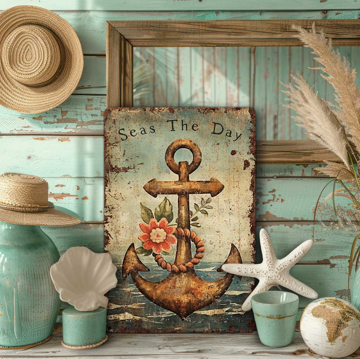 Nautical WELCOME offers sign with anchor hand carved wooden sign preppy wall art coastal home decor