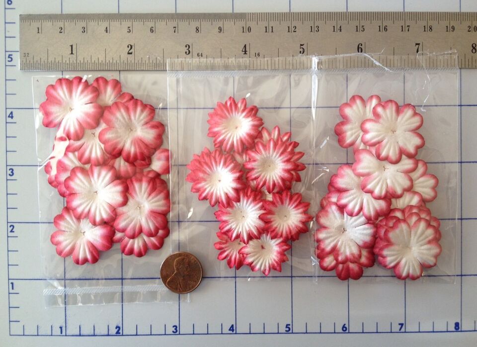 120 PCS Assorted Handmade Mulberry Paper Flowers