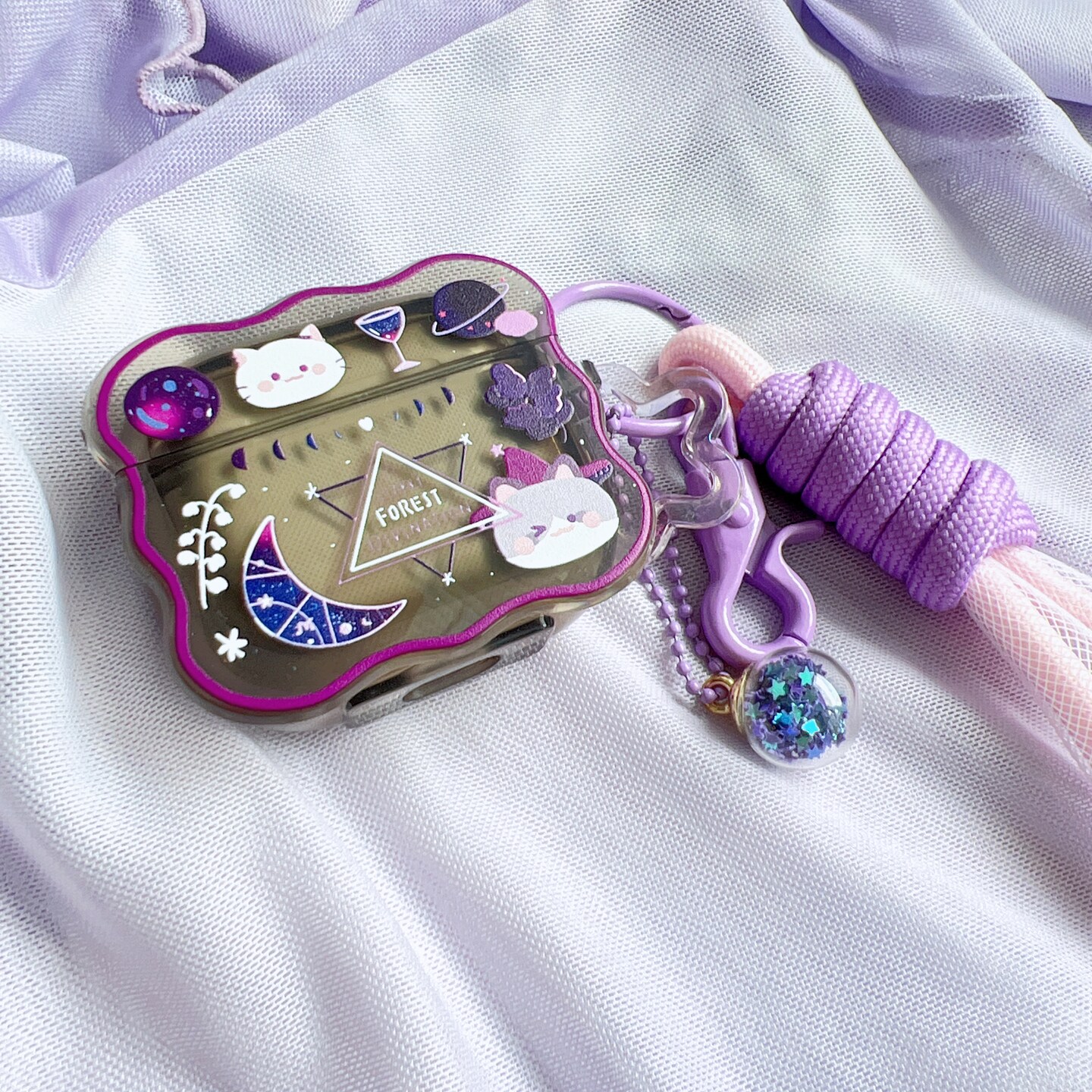 Starry Forest Cat Divination Case for AirPods 1 2 3 pro pro2