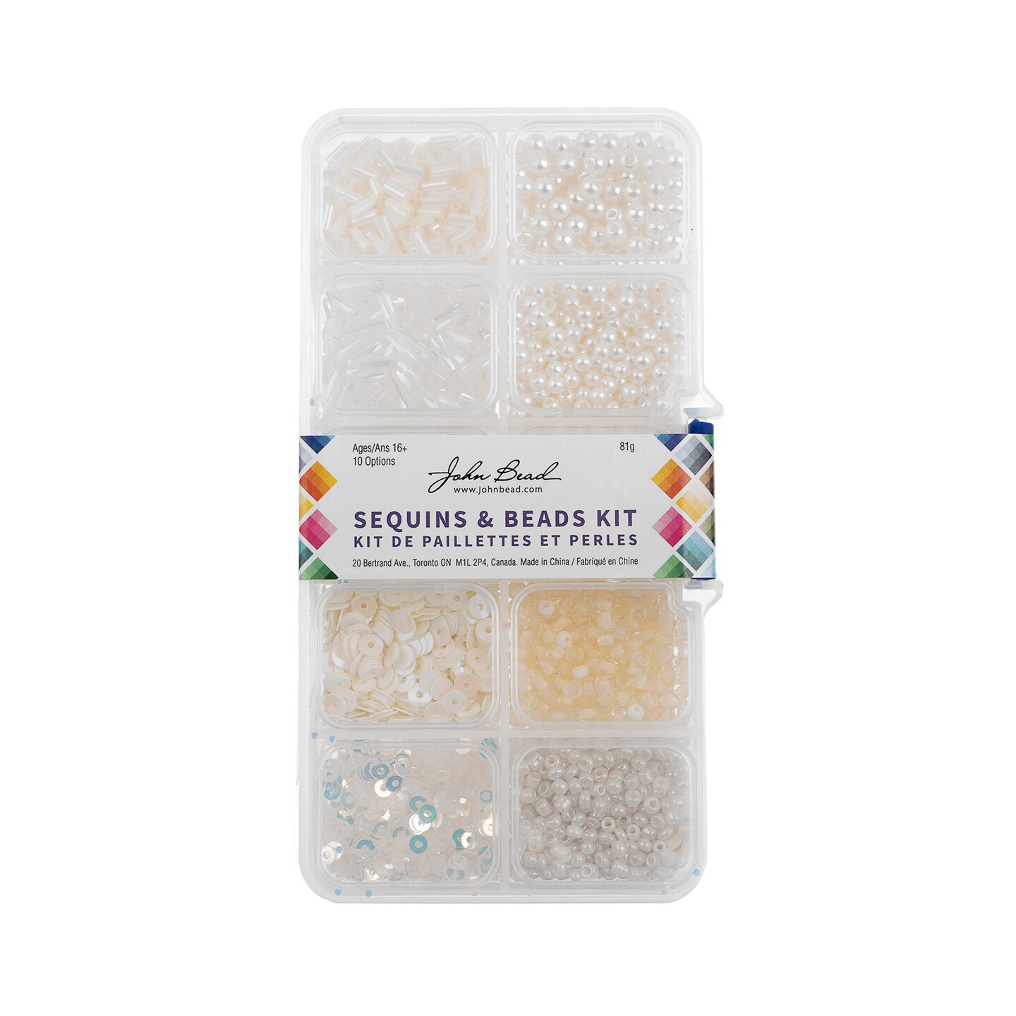 John Bead 10 Types Mix Sequins &#x26; Beads Kit