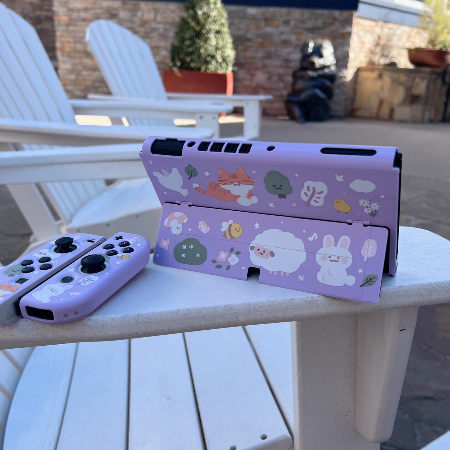 Starry Forest Sheep Cat Case for Nintendo Switch, Switch Oled