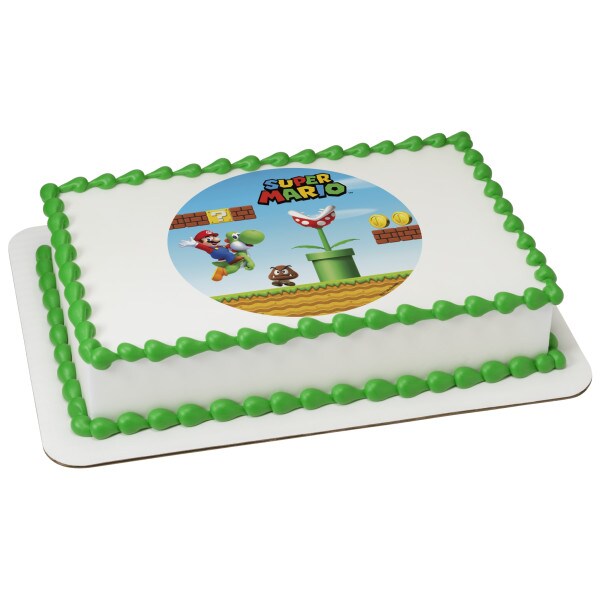 Super Mario&#x2122; Mushroom Kingdom Edible Cake Topper Image - 7.5&#x22; Round