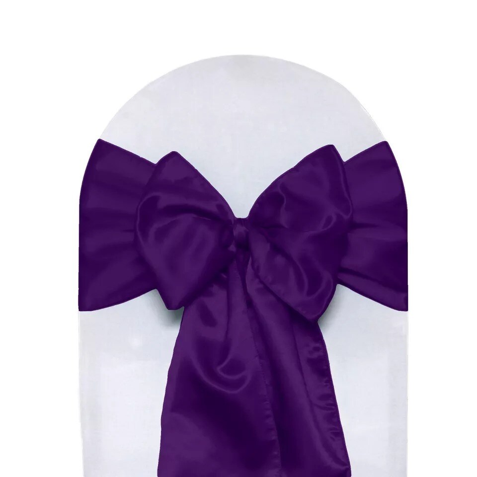 10 PCS Satin Chair Sashes Ribbon Bow