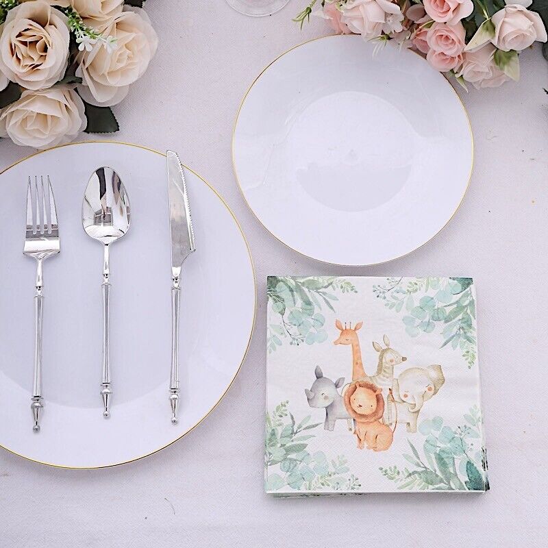 20 Assorted 13x13 in Dinner Paper NAPKINS Safari Animal Design
