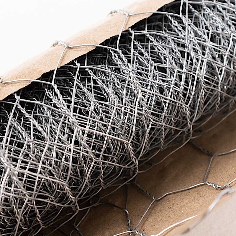 16 feet x 12 in Silver Hexagonal Galvanized Metal CRAFT WIRE Mesh