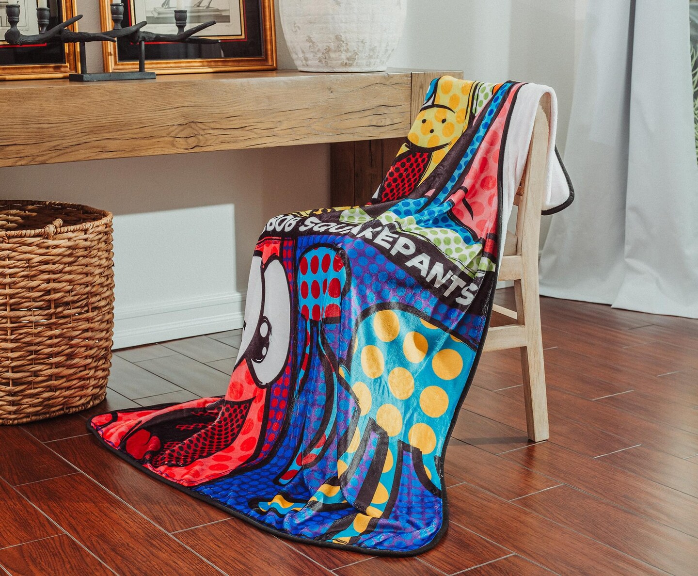 Nickelodeon SpongeBob SquarePants Character Grid Fleece Throw Blanket | 45 x 60 Inches