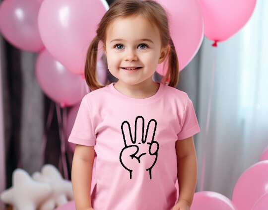 3rd Birthday Hand with Three Fingers T-Shirts, I'm 3 Third Birthday, 3rd birthday, Third Birthday, 3 Birthday Party, 3rd Birthday T-shirt product 3