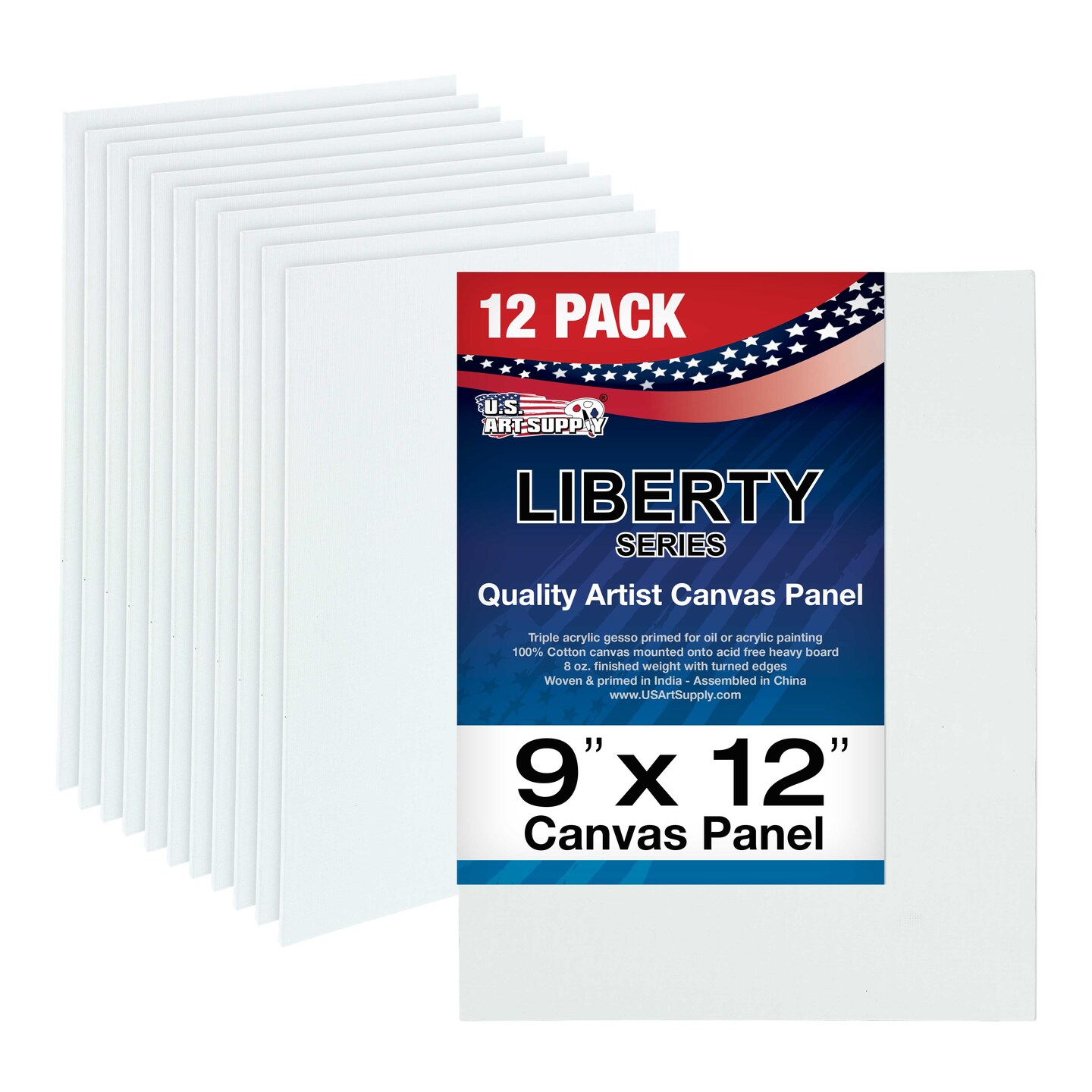 9&#x22; x 12&#x22; Professional Artist Quality Acid Free Canvas Panel Boards for Painting 12-Pack
