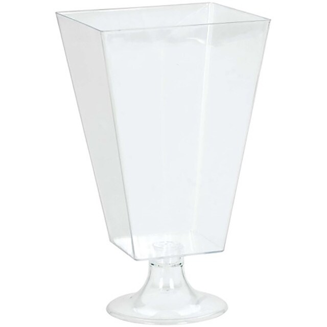 Square Plastic Pedestal Jar - Clear