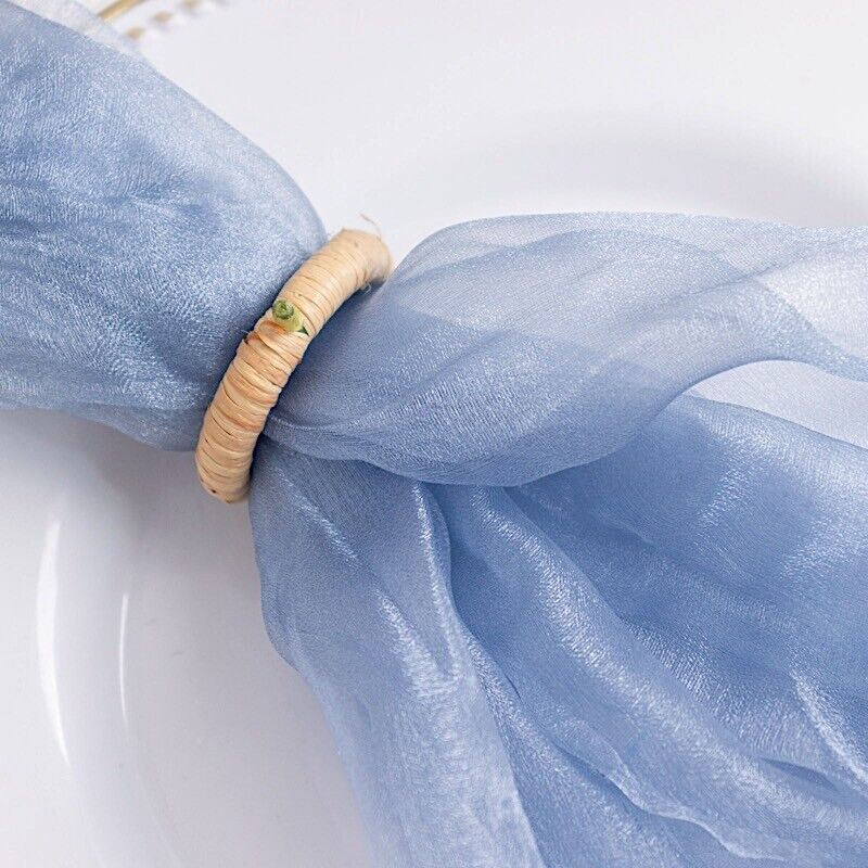 5 Sheer Crinkled Organza Dinner Table NAPKINS