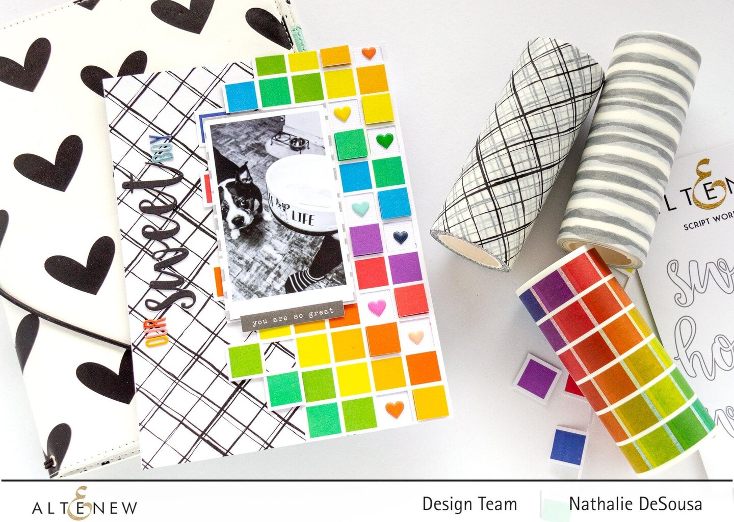 Geo Rainbow Wide Washi Tape