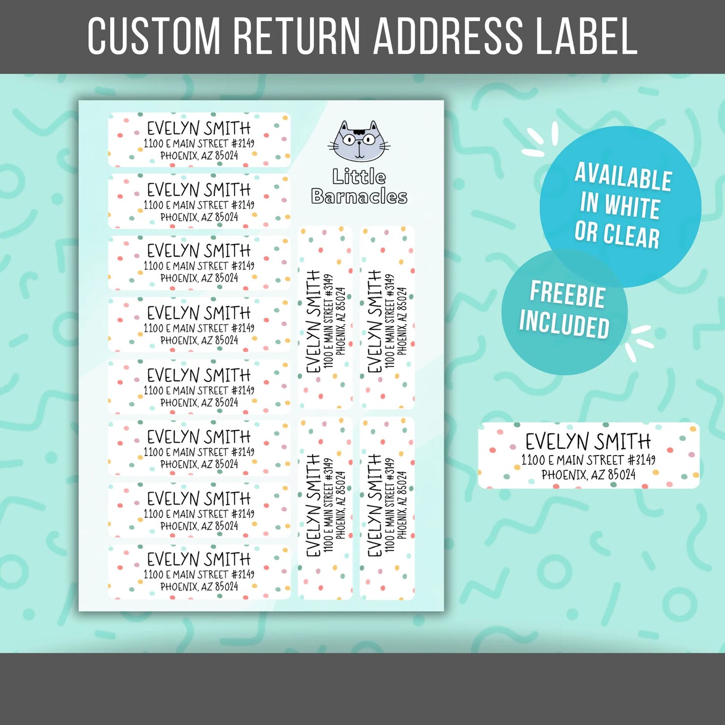 Custom Address Labels, Return Address Labels, Sheet of 12, Personalized ...