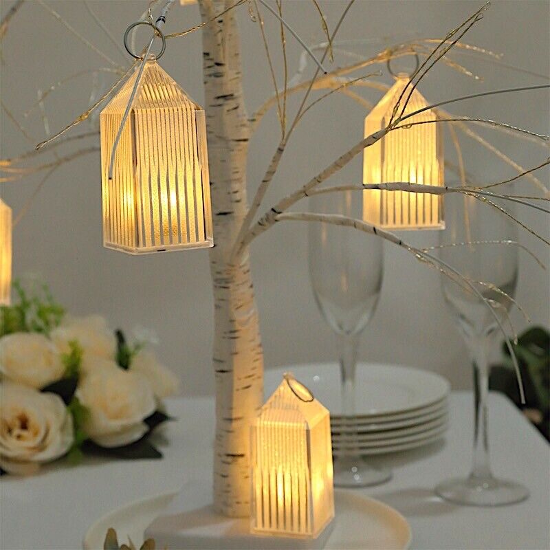 6 Clear 3.5 in Acrylic Crystal TABLE LAMPS Battery Operated LED Lights