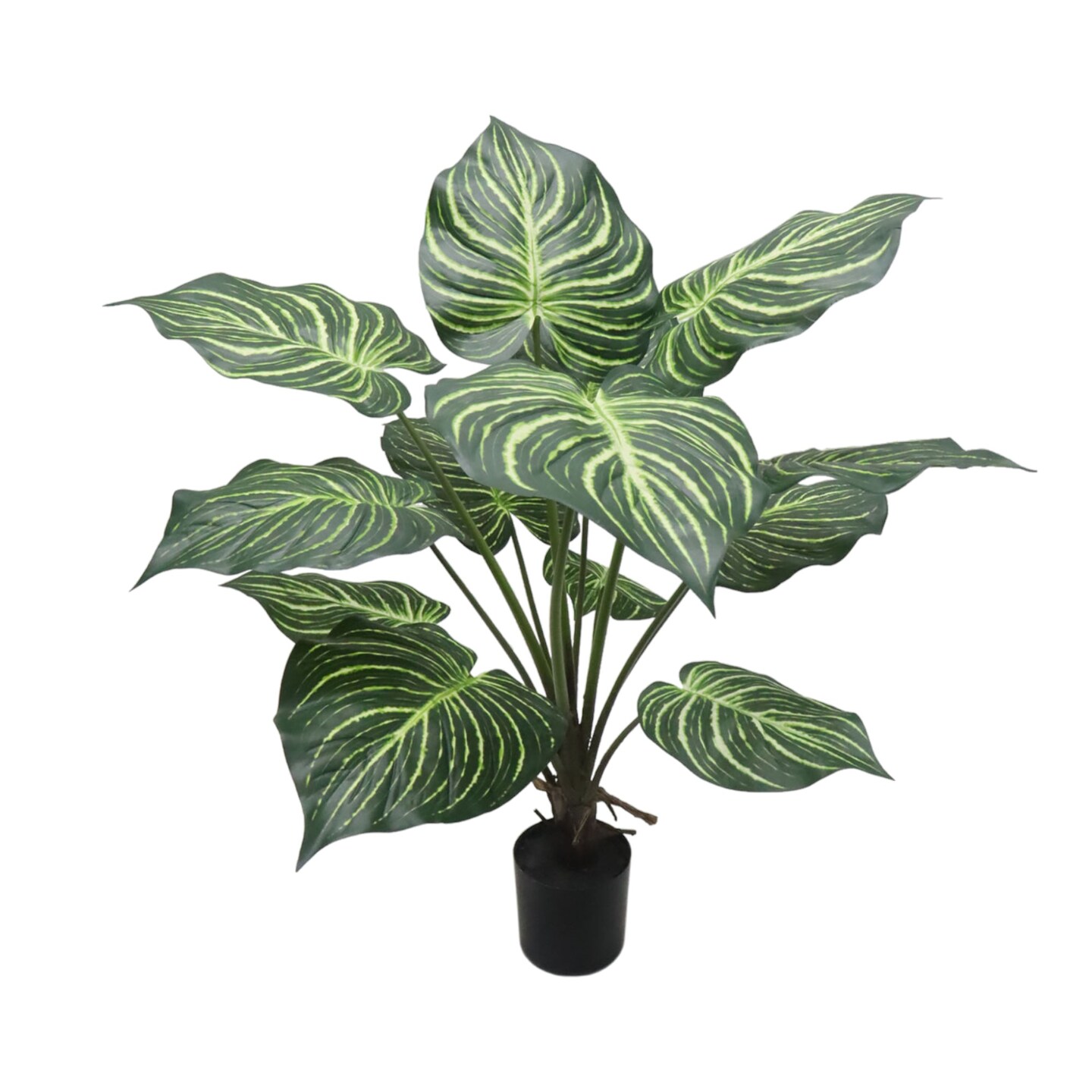 3ft Dieffenbachia Plant in Black Pot with 12 Silk Leaves by Floral Home&#xAE;