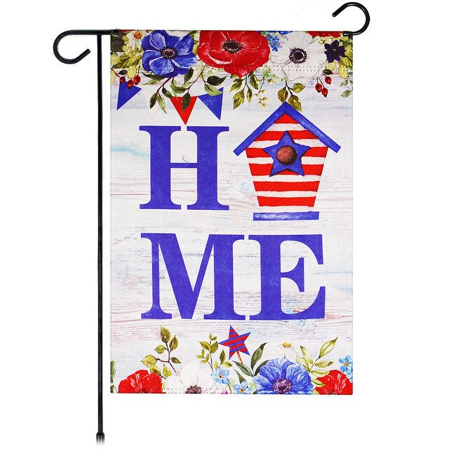 G128 Garden Flag Home Patriotic Birdhouse | 12x18 Inch | Printed Blockout Polyester - Patriotic Decoration