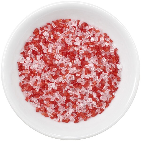 Large Red and White Peppermint Flavored Crystal Sanding Sugar