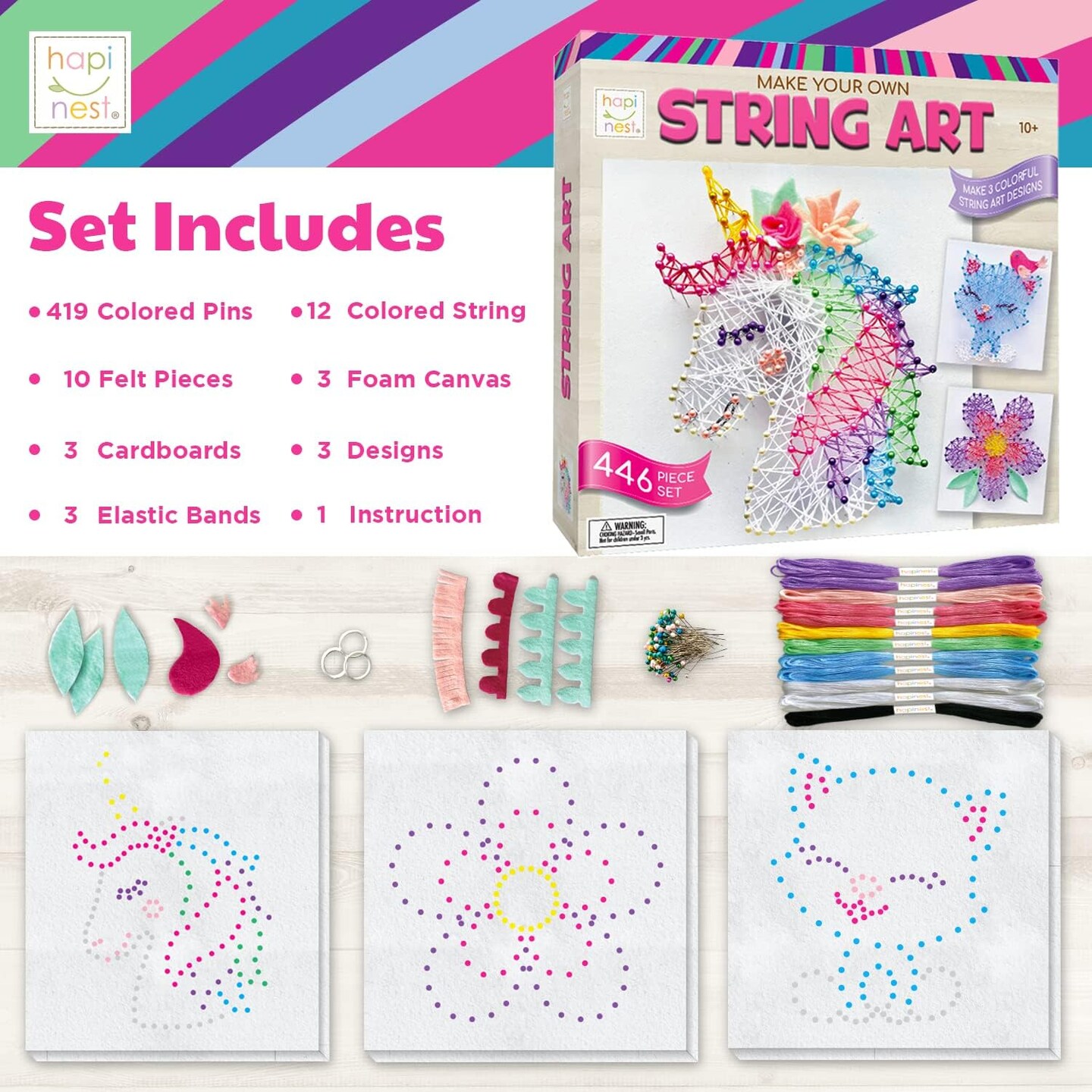 3 Designs String Art Craft Kit