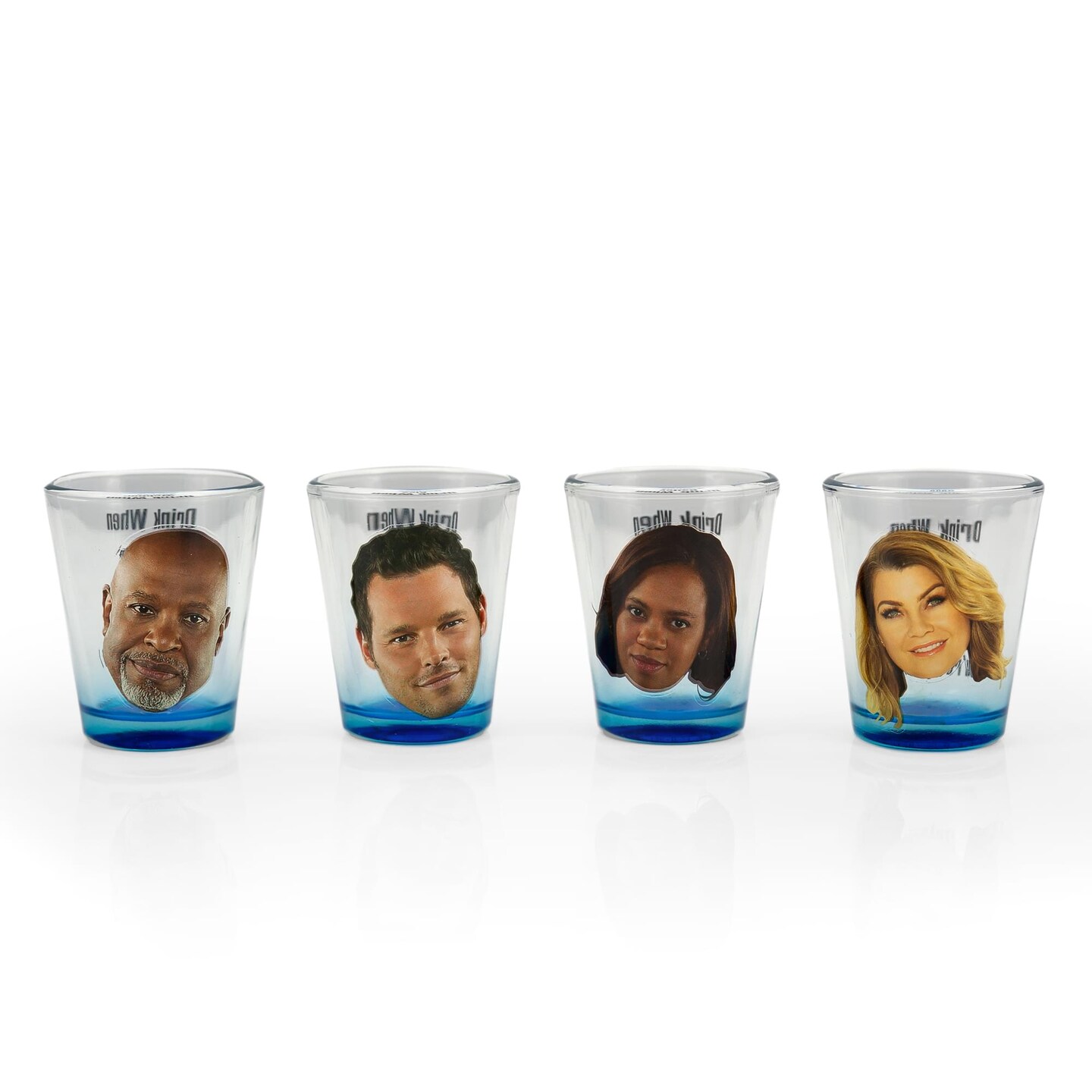 Greys Anatomy Drinking Game | Set Of 4 Character Shot Glasses | 2 Ounces Each