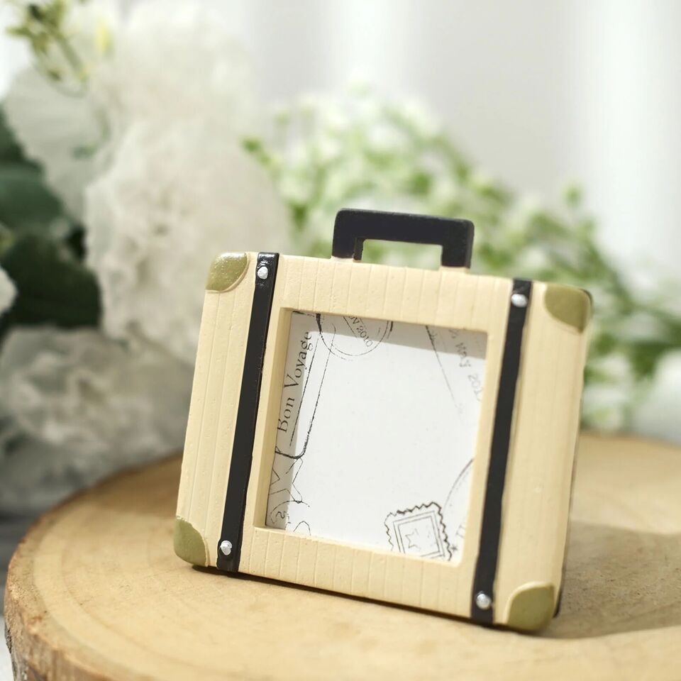 4 Natural 3&#x22; Mini Travel Suitcase PICTURE FRAMES