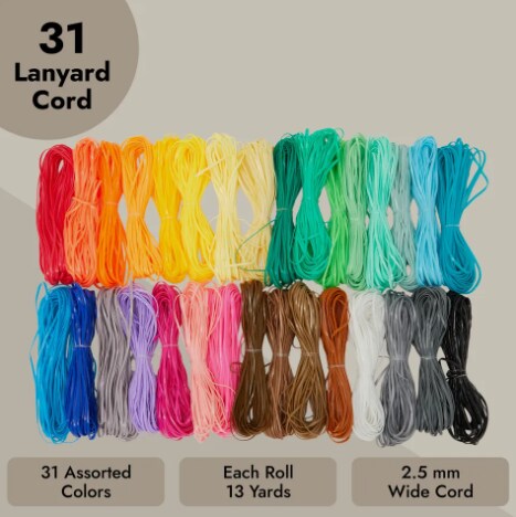 31 Colors Lanyard Gimp String Boondoggle Kit