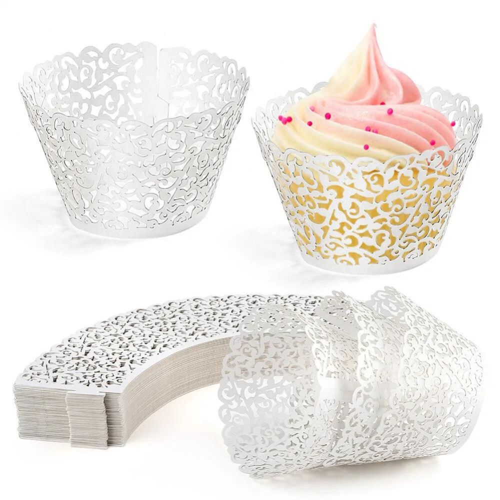 200x Cupcake Wrappers Wedding Party Decor for Baking Muffin Trays