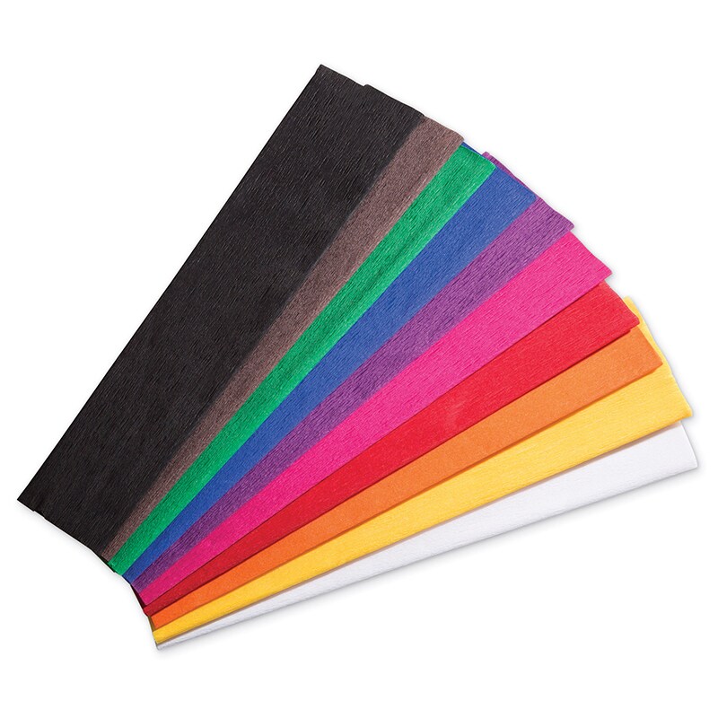 Crepe Paper, 10 Assorted Colors, 20&#x22; X 7-1/2&#x27;, 10 Sheets